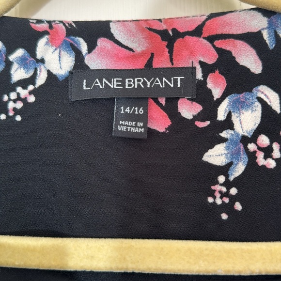 LANE BRYANT Black Floral Open Jacket Size 14 / 16 Bell Sleeves - Picture 6 of 6